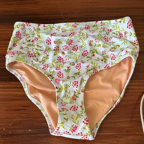 J. Crew Girls high waisted bathing suit bottoms UPF 50+ BF804 Floral 8 swimsuit - Picture 2 of 6